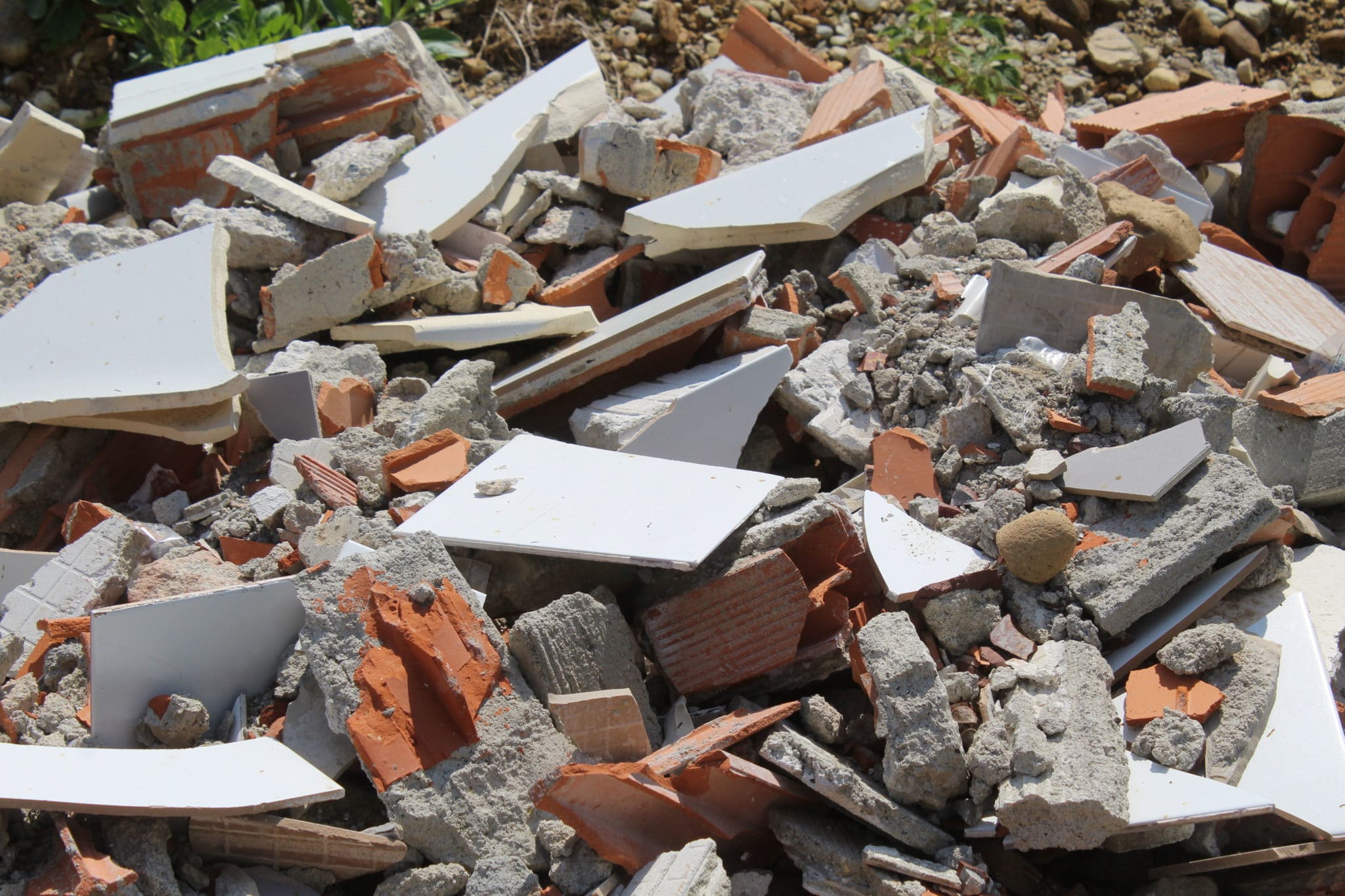 Macerie in cantiere edile